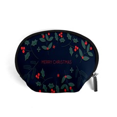 Merry Christmas Holiday Pattern  Accessory Pouch (small) by artworkshop