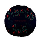 Merry Christmas Holiday Pattern  Standard 15  Premium Flano Round Cushions Back