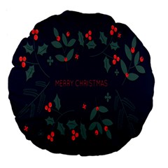 Merry Christmas Holiday Pattern  Large 18  Premium Flano Round Cushions by artworkshop