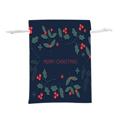 Merry Christmas Holiday Pattern  Lightweight Drawstring Pouch (m) by artworkshop