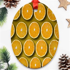 Orange Slices Cross Sections Pattern Ornament (oval)