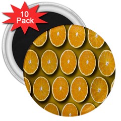 Orange Slices Cross Sections Pattern 3  Magnets (10 Pack)  by artworkshop