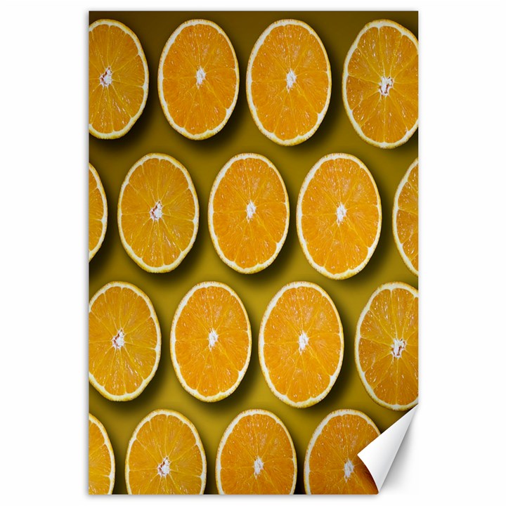 Orange Slices Cross Sections Pattern Canvas 12  x 18 