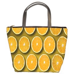 Orange Slices Cross Sections Pattern Bucket Bag by artworkshop