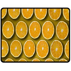 Orange Slices Cross Sections Pattern Fleece Blanket (medium)  by artworkshop