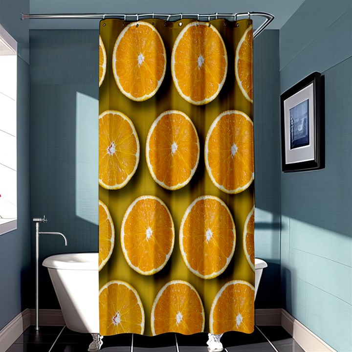 Orange Slices Cross Sections Pattern Shower Curtain 36  x 72  (Stall) 