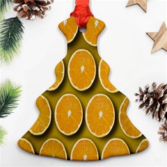 Orange Slices Cross Sections Pattern Christmas Tree Ornament (two Sides) by artworkshop