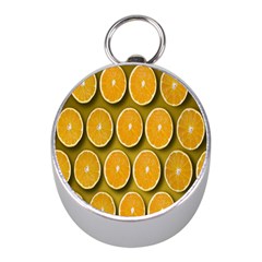 Orange Slices Cross Sections Pattern Mini Silver Compasses by artworkshop