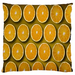 Orange Slices Cross Sections Pattern Large Flano Cushion Case (two Sides) by artworkshop