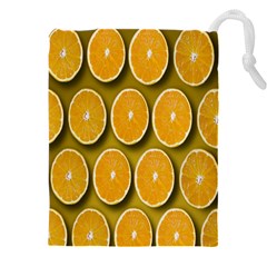 Orange Slices Cross Sections Pattern Drawstring Pouch (4xl) by artworkshop