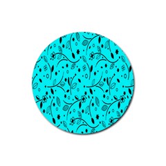 Flower Texture Textile Rubber Round Coaster (4 Pack) by artworkshop