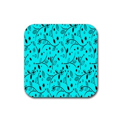 Flower Texture Textile Rubber Coaster (square) by artworkshop