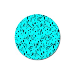 Flower Texture Textile Magnet 3  (round) by artworkshop