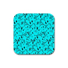 Flower Texture Textile Rubber Square Coaster (4 Pack) by artworkshop