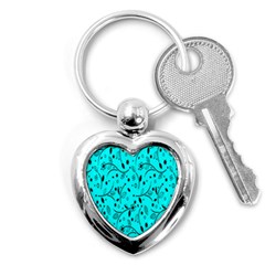 Flower Texture Textile Key Chain (heart) by artworkshop