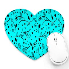 Flower Texture Textile Heart Mousepads by artworkshop