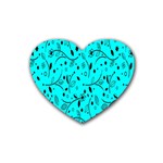 Flower Texture Textile Rubber Coaster (Heart) Front