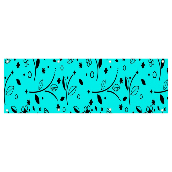 Flower Texture Textile Banner and Sign 9  x 3 