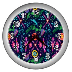 Pattern Nature Design  Wall Clock (silver) by artworkshop