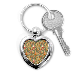 Pattern Seamless Gingerbread Christmas Decorative Key Chain (heart) by artworkshop