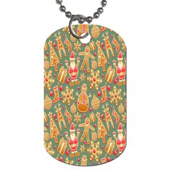 Pattern Seamless Gingerbread Christmas Decorative Dog Tag (one Side) by artworkshop