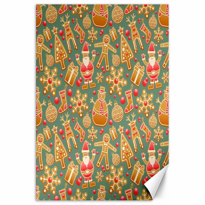 Pattern Seamless Gingerbread Christmas Decorative Canvas 20  x 30 