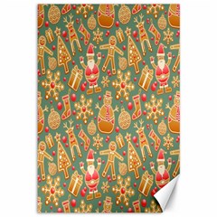 Pattern Seamless Gingerbread Christmas Decorative Canvas 12  X 18 