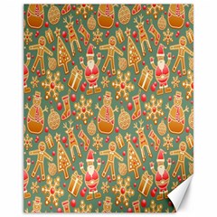 Pattern Seamless Gingerbread Christmas Decorative Canvas 11  X 14  by artworkshop