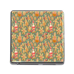 Pattern Seamless Gingerbread Christmas Decorative Memory Card Reader (square 5 Slot) by artworkshop