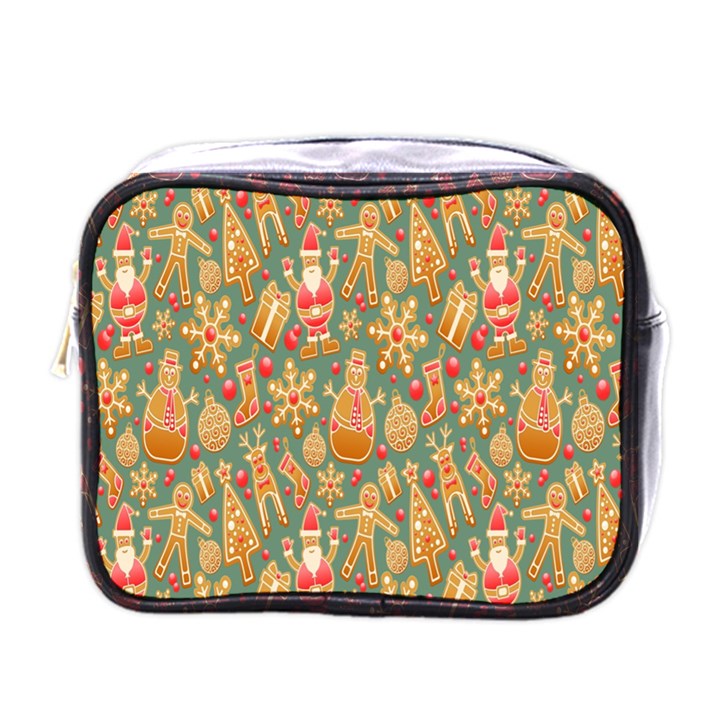 Pattern Seamless Gingerbread Christmas Decorative Mini Toiletries Bag (One Side)