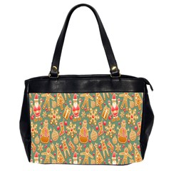 Pattern Seamless Gingerbread Christmas Decorative Oversize Office Handbag (2 Sides) by artworkshop