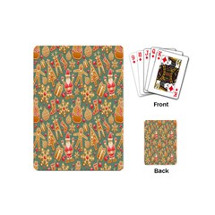 Pattern Seamless Gingerbread Christmas Decorative Playing Cards Single Design (mini)