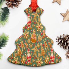 Pattern Seamless Gingerbread Christmas Decorative Christmas Tree Ornament (two Sides)