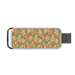 Pattern Seamless Gingerbread Christmas Decorative Portable Usb Flash (two Sides) by artworkshop