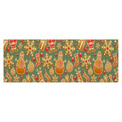 Pattern Seamless Gingerbread Christmas Decorative Banner And Sign 8  X 3 