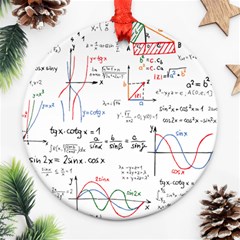 Math Formula Pattern Ornament (round) by Wegoenart