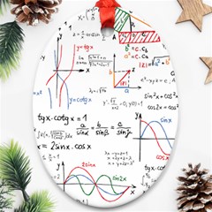 Math Formula Pattern Oval Ornament (two Sides) by Wegoenart