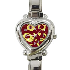 Illustration Art Pattern Design Painting- Heart Italian Charm Watch by Wegoenart