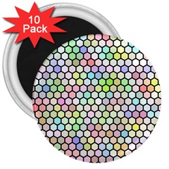 Honeycomb Art Pattern Design Background 3  Magnets (10 Pack)  by Wegoenart