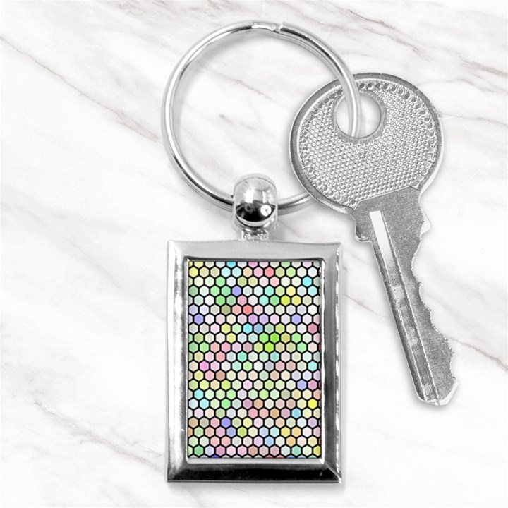 Honeycomb Art Pattern Design Background Key Chain (Rectangle)