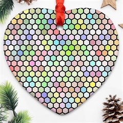 Honeycomb Art Pattern Design Background Heart Ornament (two Sides)