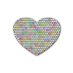 Honeycomb Art Pattern Design Background Rubber Coaster (heart) by Wegoenart