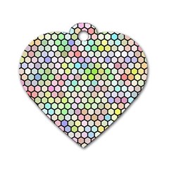 Honeycomb Art Pattern Design Background Dog Tag Heart (one Side) by Wegoenart