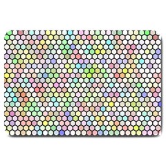 Honeycomb Art Pattern Design Background Large Doormat  by Wegoenart