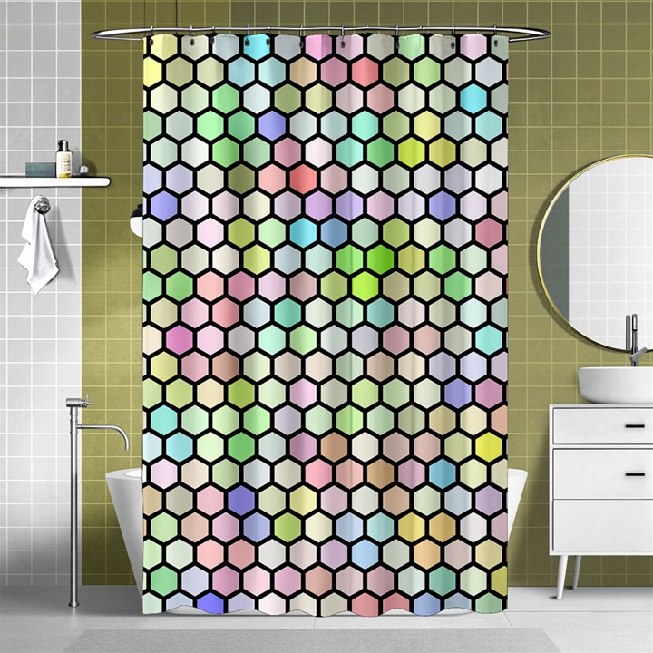 Honeycomb Art Pattern Design Background Shower Curtain 48  x 72  (Small) 