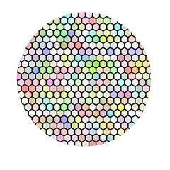 Honeycomb Art Pattern Design Background Mini Round Pill Box (pack Of 5) by Wegoenart