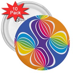 Illustration Abstract Background Pattern Rainbow Color 3  Buttons (10 Pack)  by Wegoenart