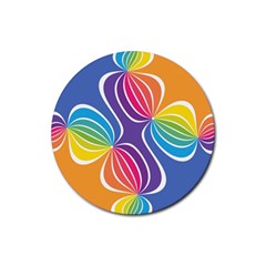 Illustration Abstract Background Pattern Rainbow Color Rubber Coaster (round) by Wegoenart