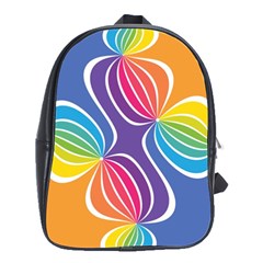 Illustration Abstract Background Pattern Rainbow Color School Bag (large) by Wegoenart