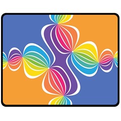 Illustration Abstract Background Pattern Rainbow Color Double Sided Fleece Blanket (medium)  by Wegoenart